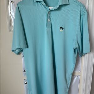 Blue Polo Shirt with Classic Collar and Relaxed Fit